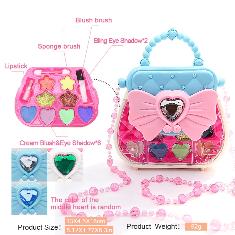 Kids' Dress-Up Toy Set: Makeup Kit, Bowknot Handbag, Jewelry Crossbody Bag | Ideal Gift for Party, Birthday, Christmas 5