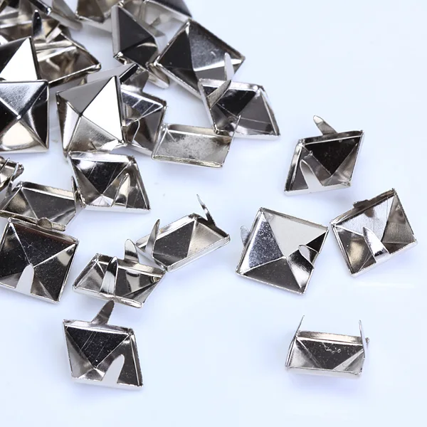 12mm Square Pyramid Studs Punk Rock Spike Studs Leathercraft silver 100pcs