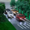 HO TT N Scale Model vehicle  Illuminated Cars with 12V LED Lights for Building Layout 2