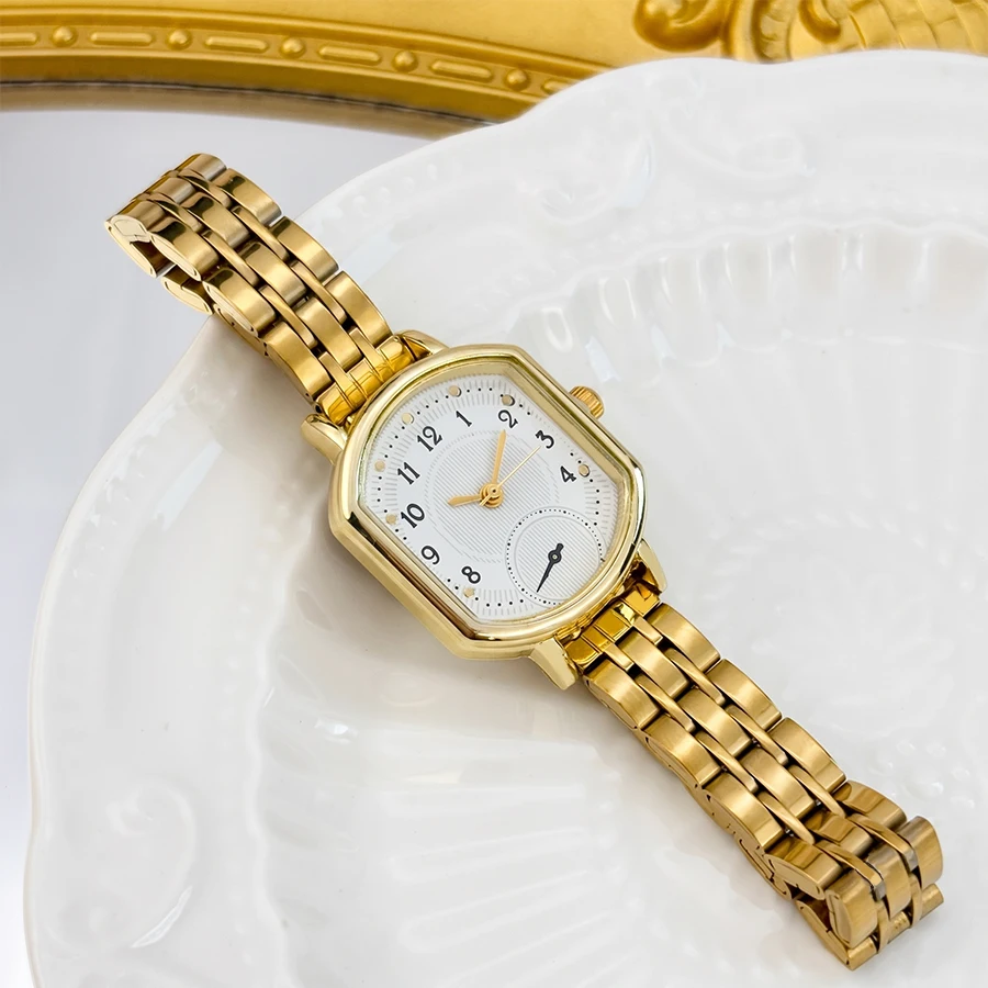 Elegant Oval Dial Women's Watch with Premium Stainless Steel Strap