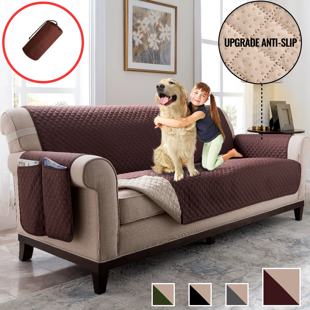 Waterproof Quilted Sofa Cover Slipcover Pet Dog Couch Furniture Protector Mat 