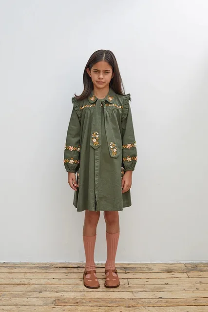 2024 Apolina Kids Girls Dress Baby Tops APO Girl Embroidery 