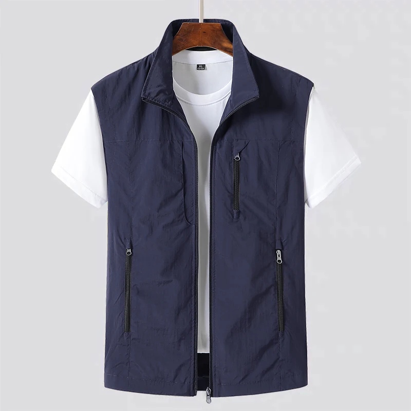 Multi-pocket Sleeveless Jacket Waterproof Vest Men's Summer Tactical Military Motorcyclist Fishing Vest cooling vest fisherman vest