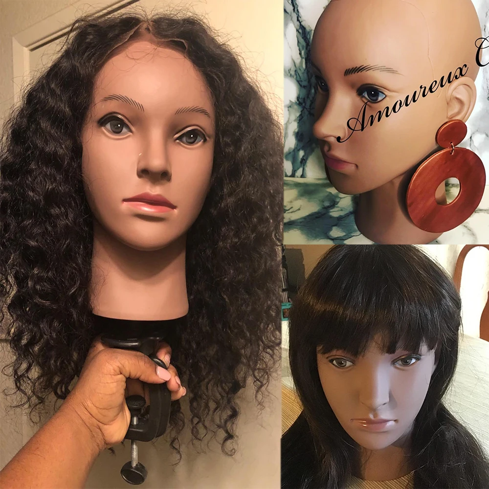 Wig Head Mannequin Afro African Bald Doll head Female