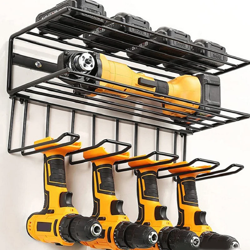 Hand Power Tool Organizer Rack Wall Mounted Rustproof Tool Shelf Electric Drill Holders Heavy Duty For Workshop Garage tool organizer wrench organizer screwdriver organizer power tool holder