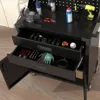 H Workbench Mobile Tool Cart,Garage Workbench with 4 Wheels,Metal Storage Cabinet with 2 Drawers&2 Doors and 1 Adjustable 5