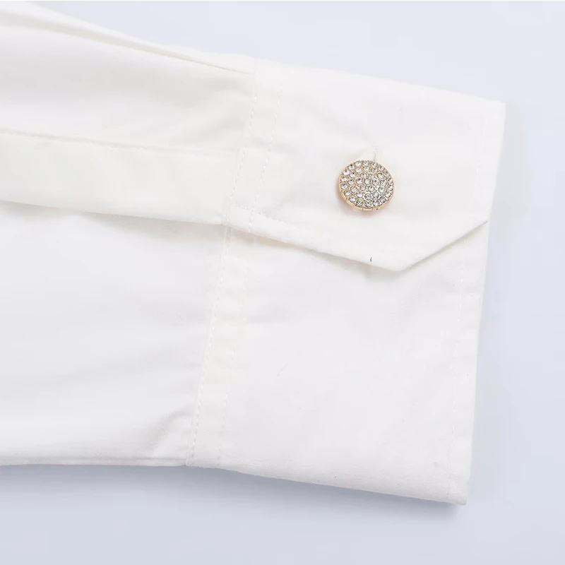 Chic Fashion Jewelry Buttons Shirts for Women 2025 New Long Sleeve Elegant Women's Streetwear Casual Shirt And Blouse Top ﻿