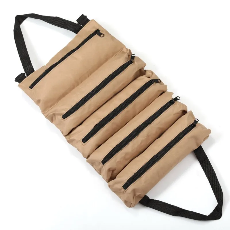 Multi-Purpose Roll Up Tool Bag Canvas Tool Organiser Hardware Tool Organizer Bucket Roll Up Electrician's Bucket Car Suspension 6