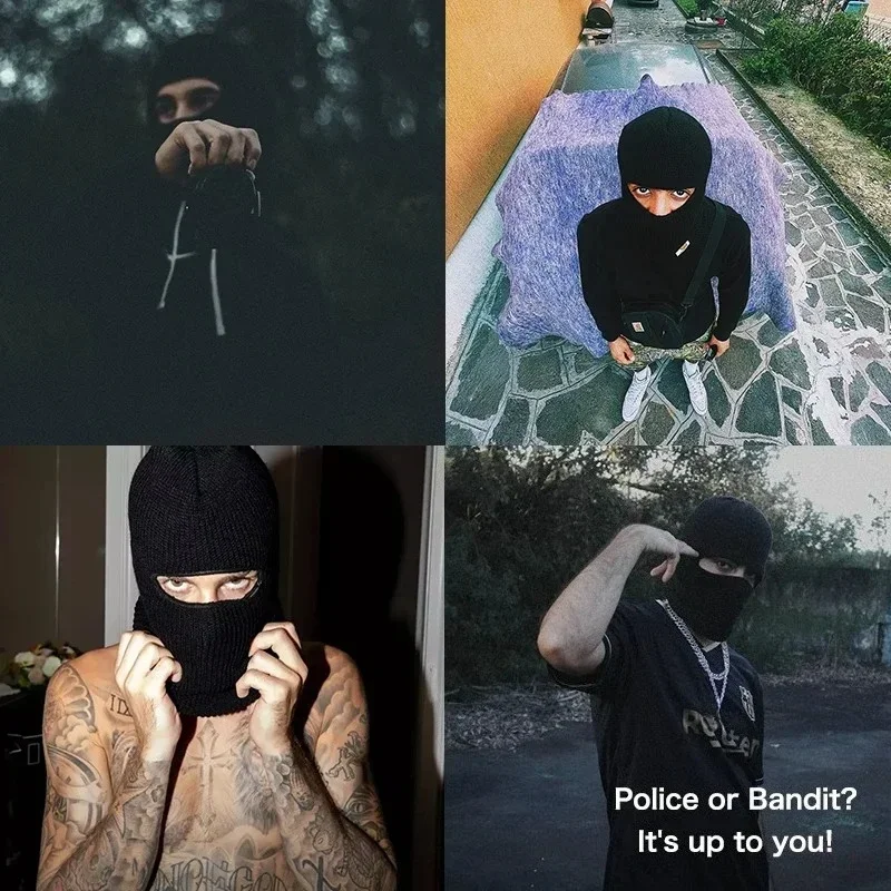 Men Winter Skullies Beanies Hats For Women Knitted Woolen Scarf Caps Balaclava Mask Gorras Bonnet Thick Warm Handmade Hat - 2