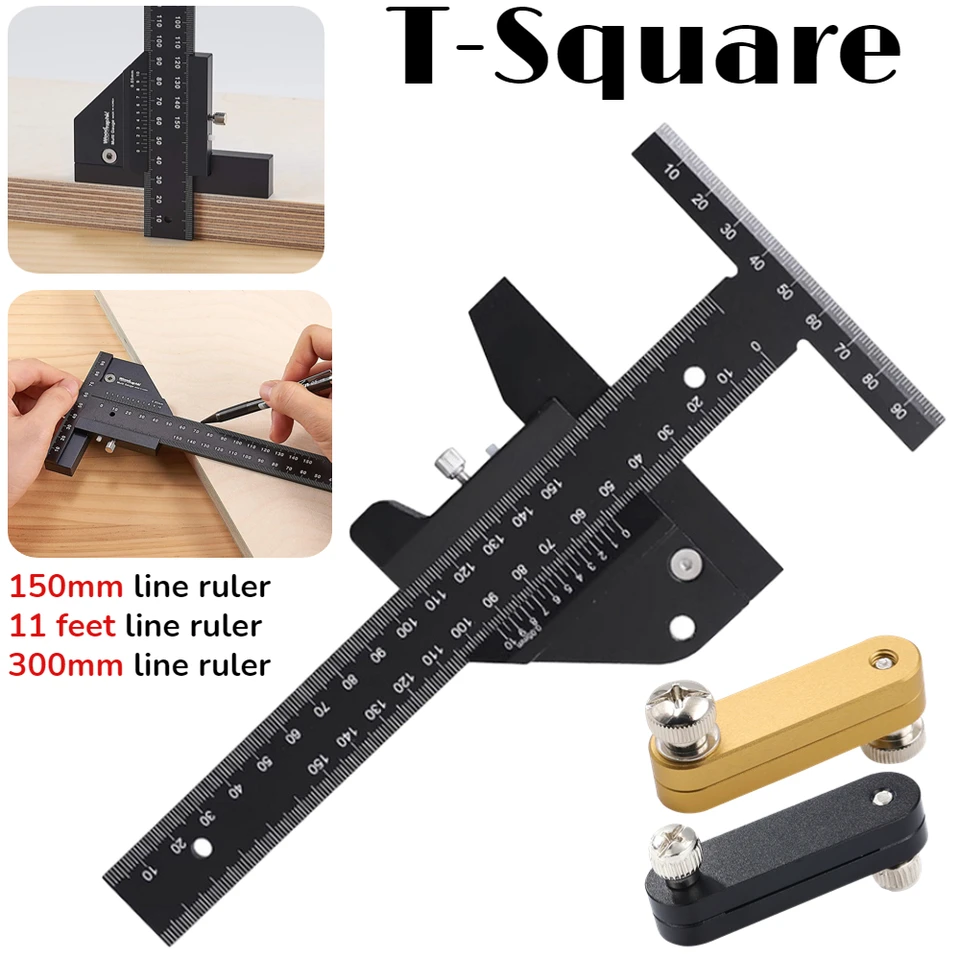 Woodworking 2 In 1 Drilling Positioning Ruler Combination Angle Ruler T Shaped Ruler Cabinet Hardware Jig Drawer Installation I3986291751