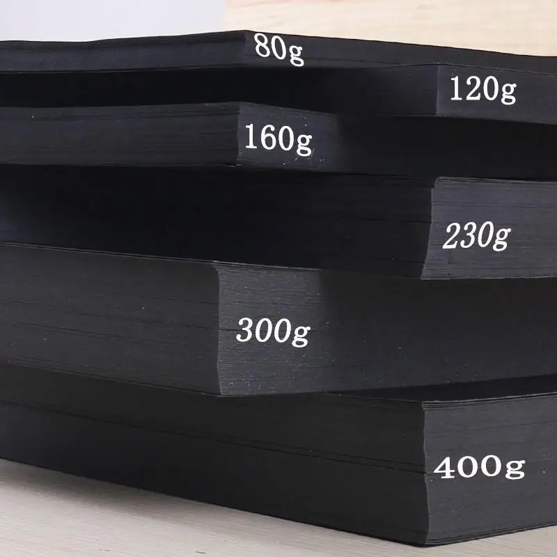 50 adet hızlı kargo A4 Boyutu 21x29.7 cm Beyaz siyah Kağıt 160g/230g/300g/400gsm Kart Diy Hediye Paketleme Karton