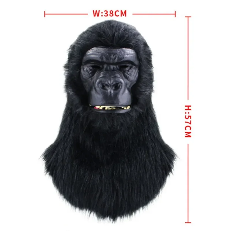  Gorilla-Mask-with-Movable-Mouth-Full-Head-Masks-Plush-Realistic-Animal Motiv 