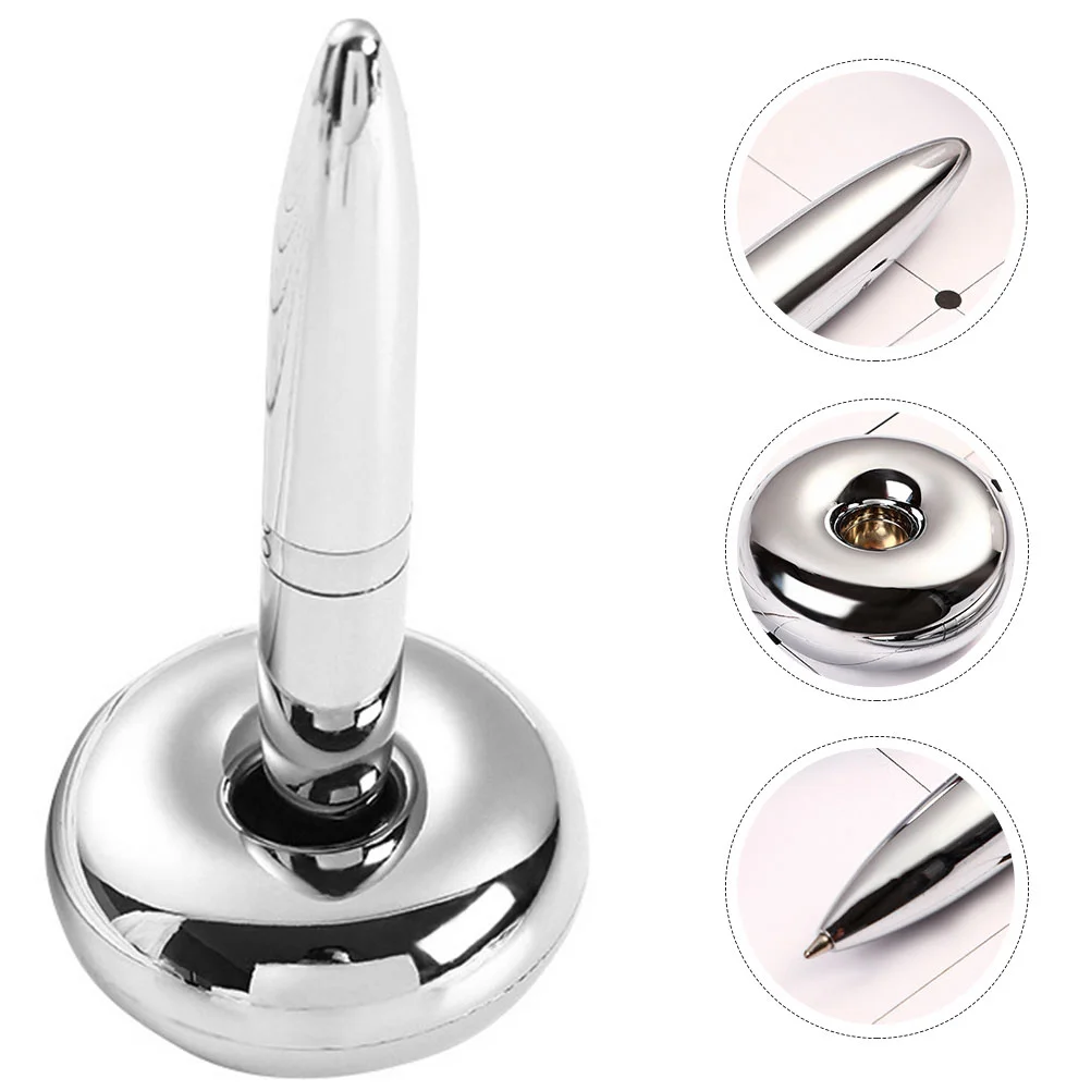 Maglev Chrome Levitating Ballpoint Pen with Magnetic Base  Desk Accessory