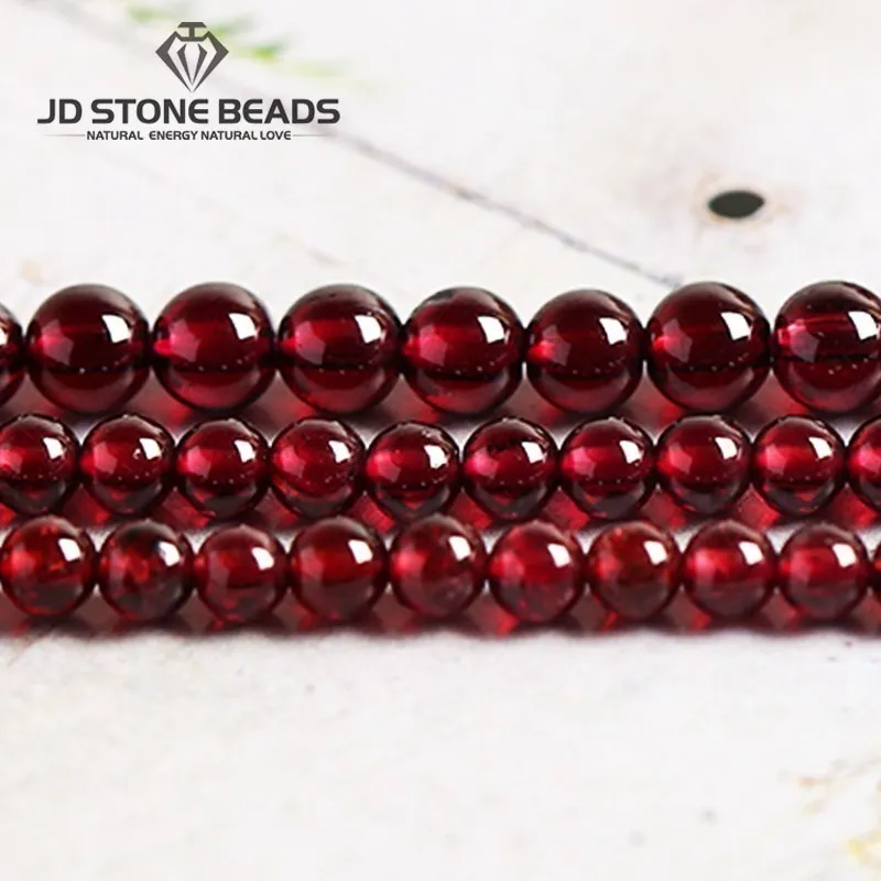 Wholesale Fine AAA+ Natural Dark Red Wine Garnet Round Loose Gemstone Beads For Jewelry Making Diy Bracelet Necklace Accessory