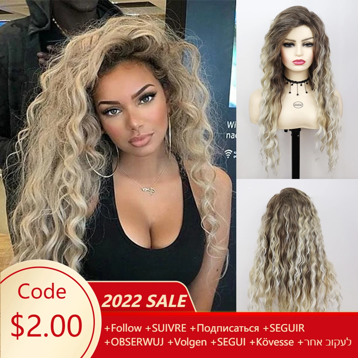 blonde wavy wigs