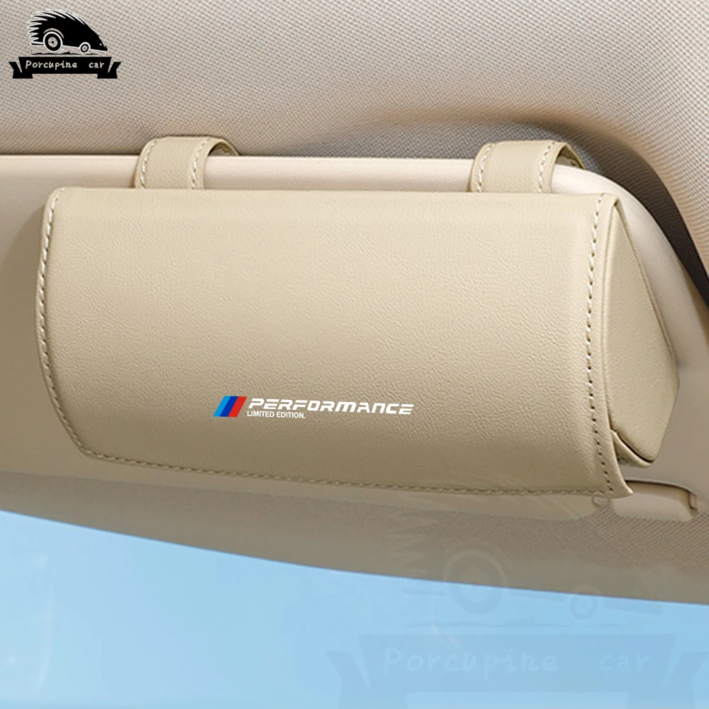 Car Sunglasses Box Case Glasses Storage Boxes Holder Sun Visor Organizer Leather Sunshade Bag For BMW E46 F30 E90 E60 M | Автомобили и