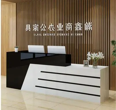 Simple modern front desk reception desk reception education and training bar corner paint cashier counter