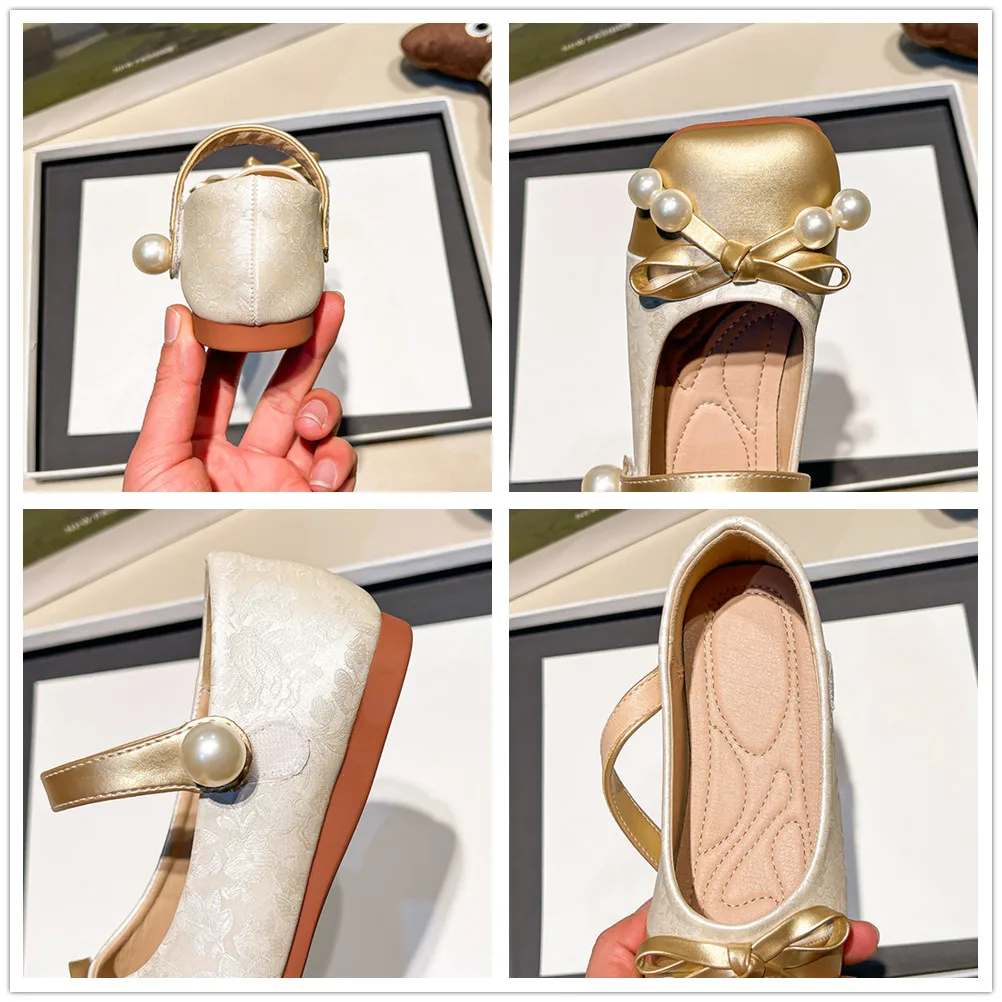 Leather Girls Ballet Flats Shoes for Kids Autumn