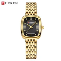 Curren 9093 Women's Quartz Watch Waterproof Luxury Party Women's Watch Elegant Gold Rectangular Dial Quartz Watch Bracelet Gift