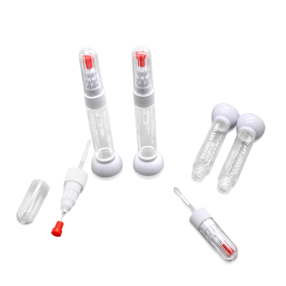 KIMCCI 100개/묶음 10ml 도트펜+드로잉펜 네일 아트 도구 2 IN 1 니들 브러시 듀얼용 네일 폴리시 펜 빈 병