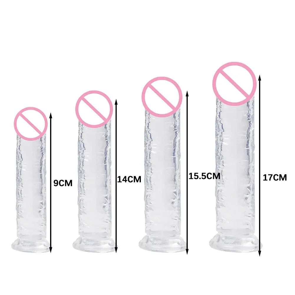 Sex Toys Dildos Jelly Dildo 7 Sizes Transparent Dildos Soft Butt Plug Small Penis Anal Sex Toys Female Masturbator Man Gay Penis