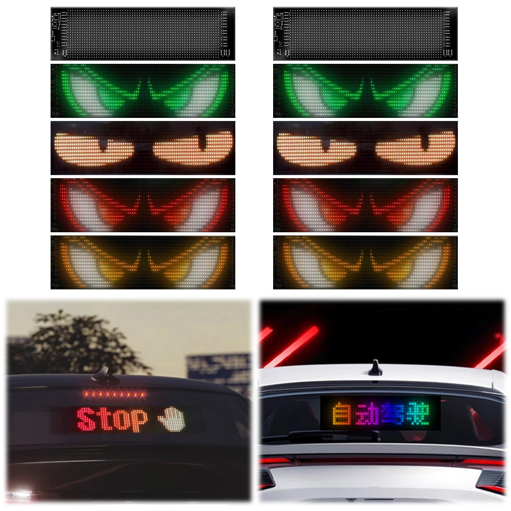 LED Matrix Pixel Panel Scrolling Sign RGB Light Advertising Car Sign Lamp App Control Flexible DIY Animation Display Screen Lamp 5