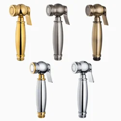 1PCS Toilet Sprayer Gun Solid Brass Hand Bidets Faucet Shower Head Self Cleaning Fixture for Bathroom Toilet Flusher Accessories