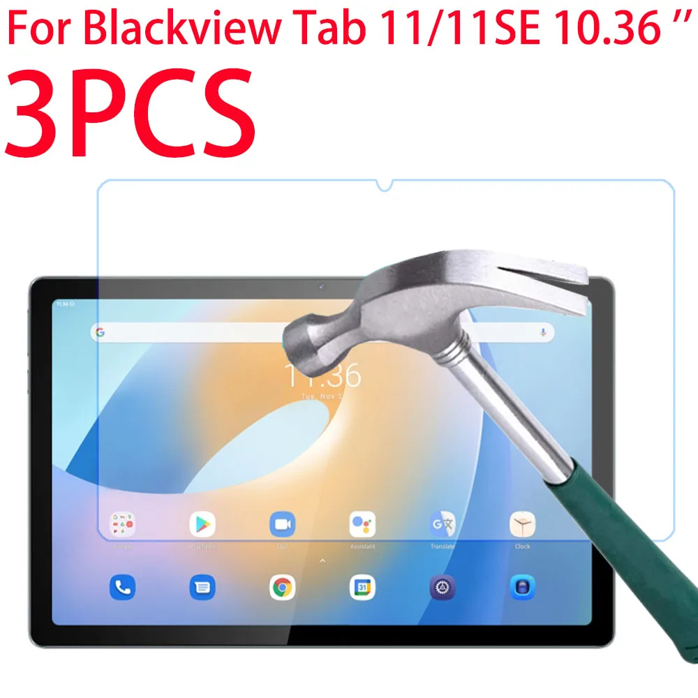 3ks pro blackview tab 11 SE 10.36 palec tablet temperované sklo obrazovka ochránce pro černá výhled tab 11 9H průhledný HD ochranný sled