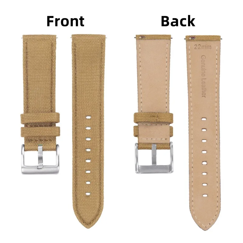 حزام جلدي من قماش النايلون 20/22 ملم لساعة سامسونج...