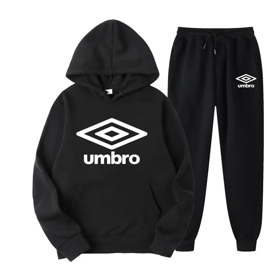 2023 Autumn UMBRO Hooded Sweatshirt Suit Men Women Streetwear Casual Clothing Print Jogging Hoodies+Sweatpants Two Pieces Sets