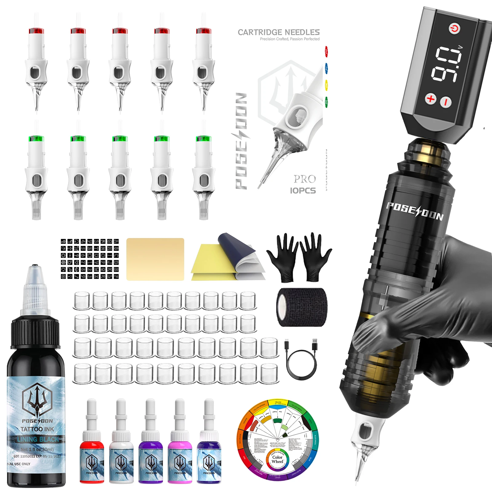 Komponenten des Tattoo-Pen-Sets
