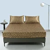 3 Piece Luxury Leopard Print Silky Satin Bed Sheet Set - Super Soft and Smooth Home Bedding for A Blissful Sleep Duvet Cover 1