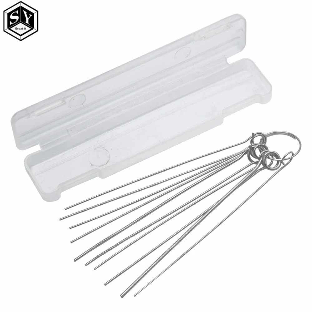 10 Kinds Stainless Steel Needle Set PCB Electronic Circuit Through Hole Needle Desoldering Welding Repair Tool 80mm 0.7-1.3mm for Desoldering Welding Tool