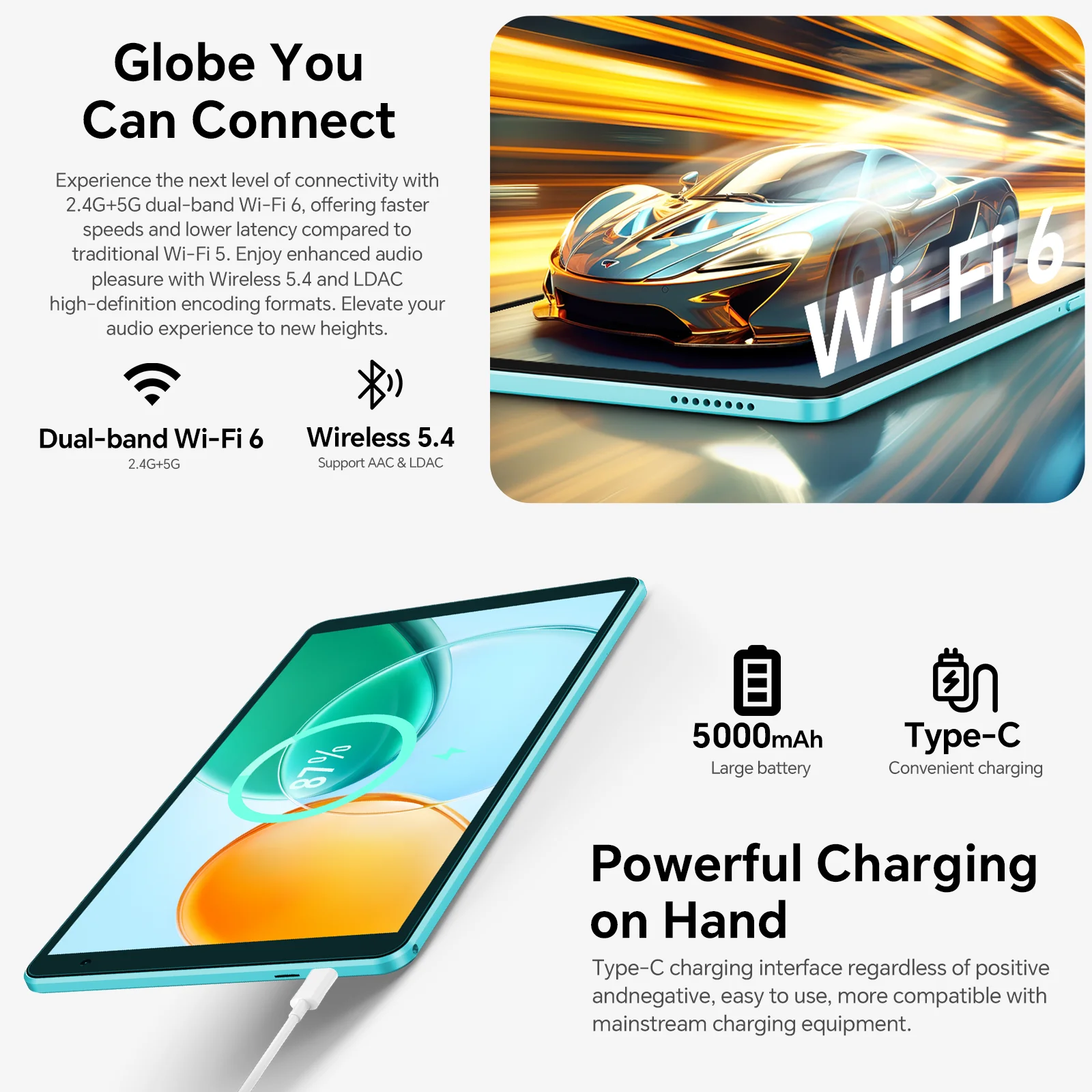 Teclast P85 안드로이드 15 태블릿 8인치 IPS 3+6GB RAM 64GB ROM A333 5코어 와이드바인 L1 Wi-Fi 6 타입-C 5000mAh 태블릿 PC 메탈 바디