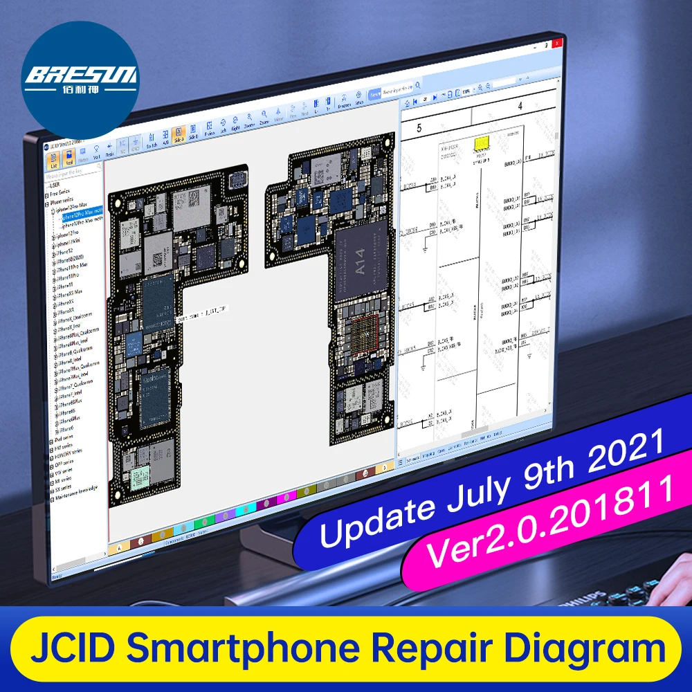 Diagrama de mapa de bits JC, WXJ JCID, dibujo inteligente para iPhone,  Android, ipad, circuito integrado, herramientas ZXW - AliExpress