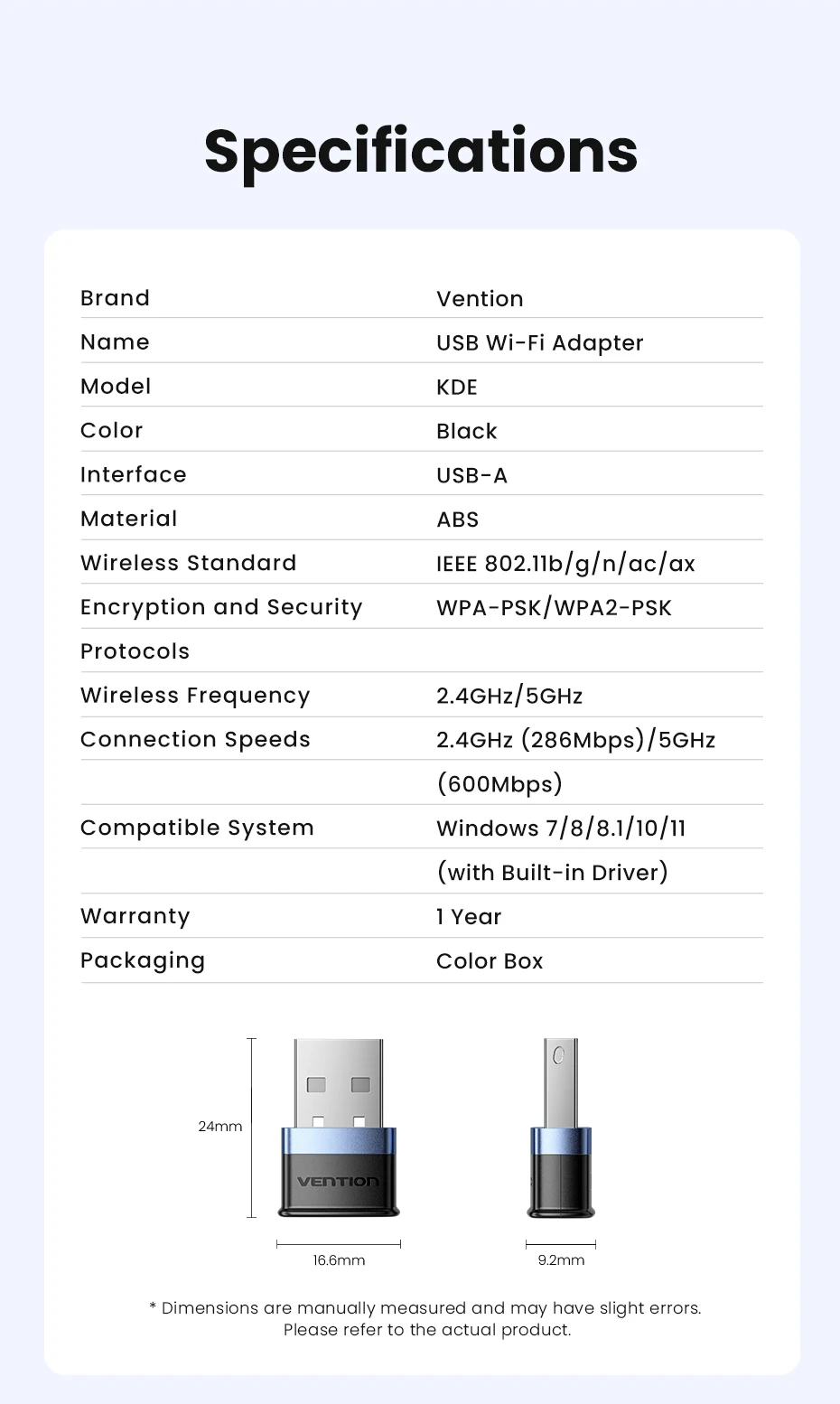 Adattatore wifi 6 usb vention ax900 scheda di rete wireless_voghion.com