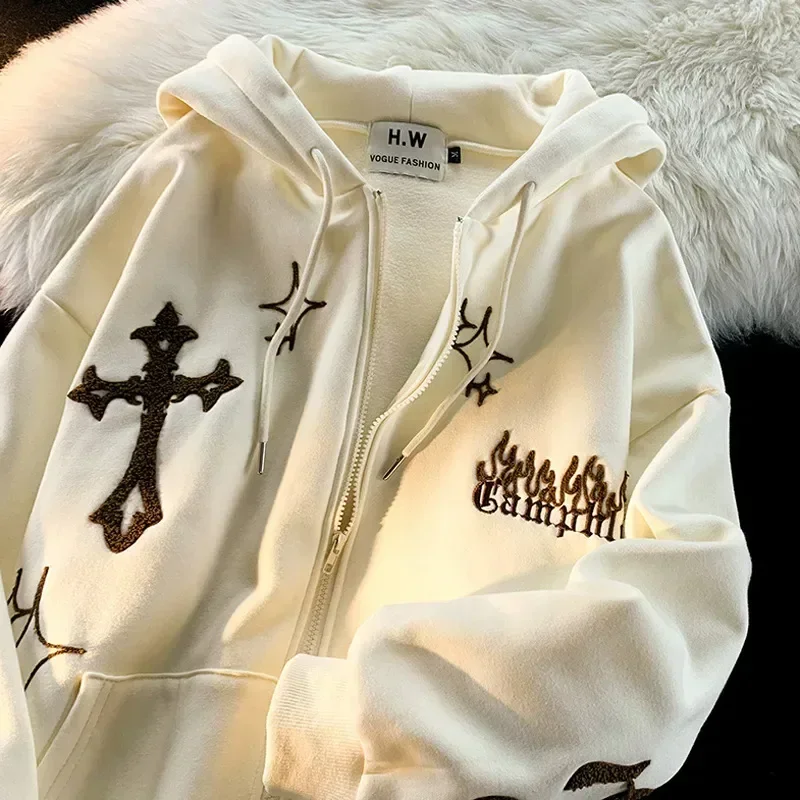 Y2k Baddie|y2k Gothic Zip-up Hoodie - Women's Oversized