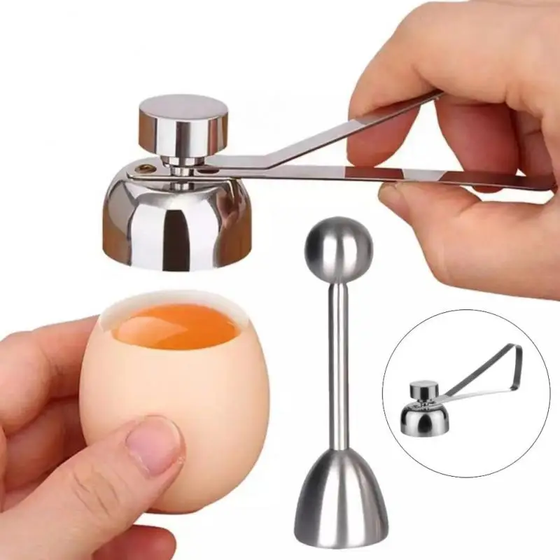 New Metal Eggshell Cutter Egg Opener Shell Opener 304 Stainless Steel Boiled Raw Egg Creative Kitchen Tool Egg Shell Opener