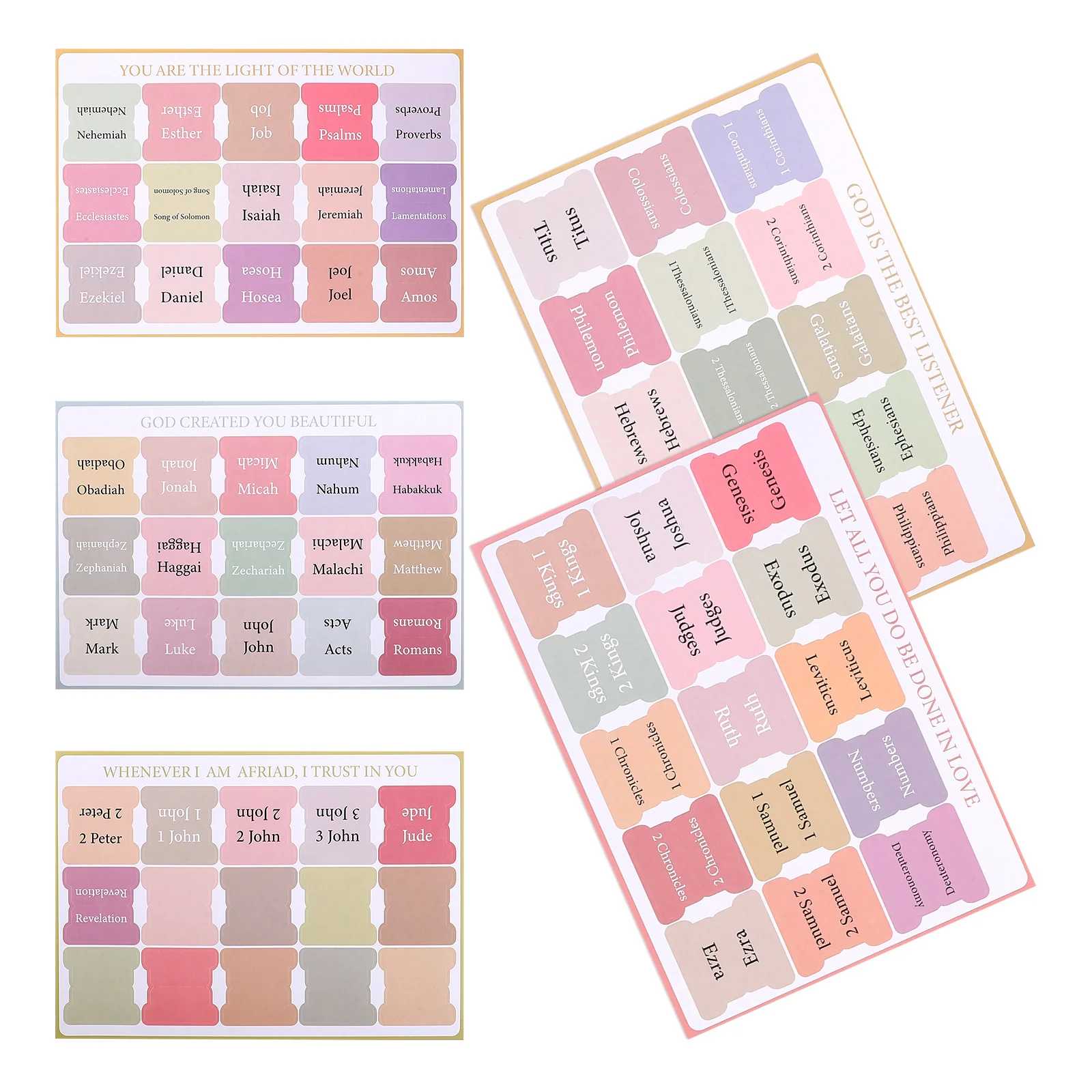 

5 Sheets Accessories Bronzing Bible Index Tags Miss Tabs Coated Paper Dividers for Page