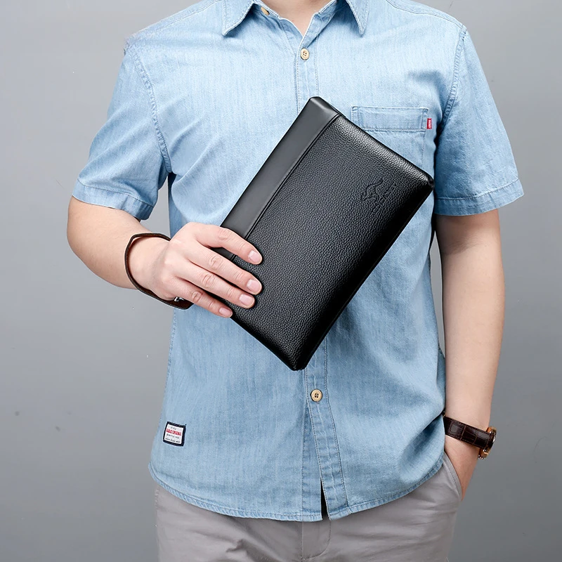 Men's Clutch Wallet Men's Wallet Manufacturer In Stock Envelope Bag Letter Bag Briefcase Wholesale Cross-Border Trendy Handheld