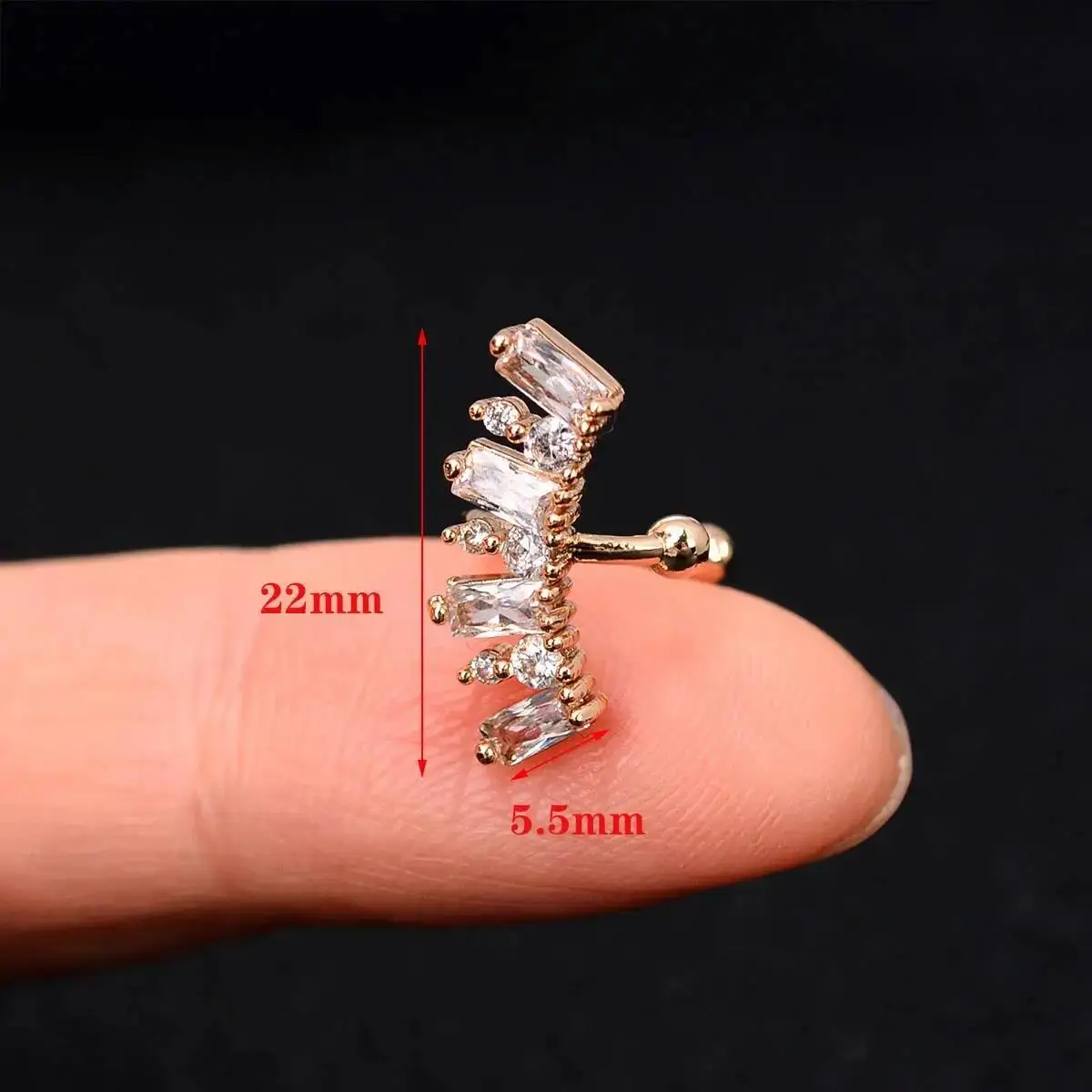 1pc Mode niedliche Blume cz Blatt Ohr manschette Clips am Ohrring für Frauen Mädchen kein gefälschter Piercing Knorpel Ohrring Ohrring ohne Loch – Detail 6
