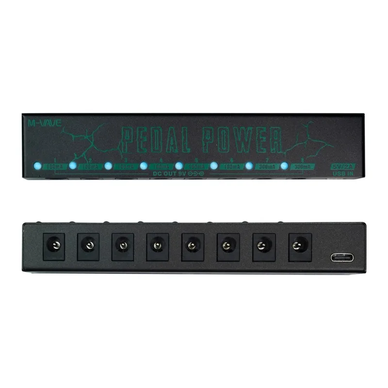 M-vave Guitar Effect Pedal Power Supply 8 Isolated DC Outputs/ 5V USB Output for 9V Protection Guitar Accessories