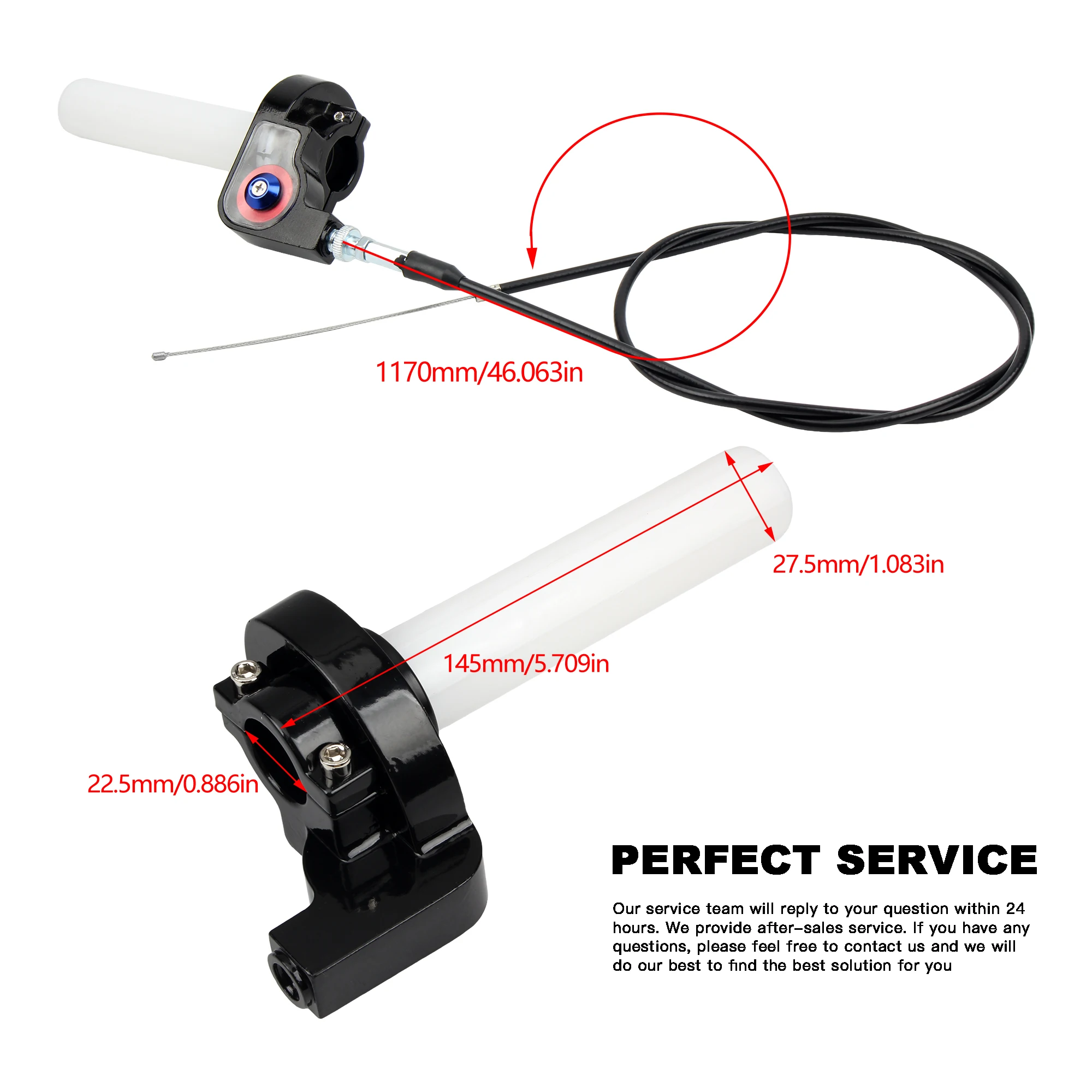 Motorcycle Quick Twist Gas Throttle Handle Grips with Cable - Enhanced Motocross ATV Accessories