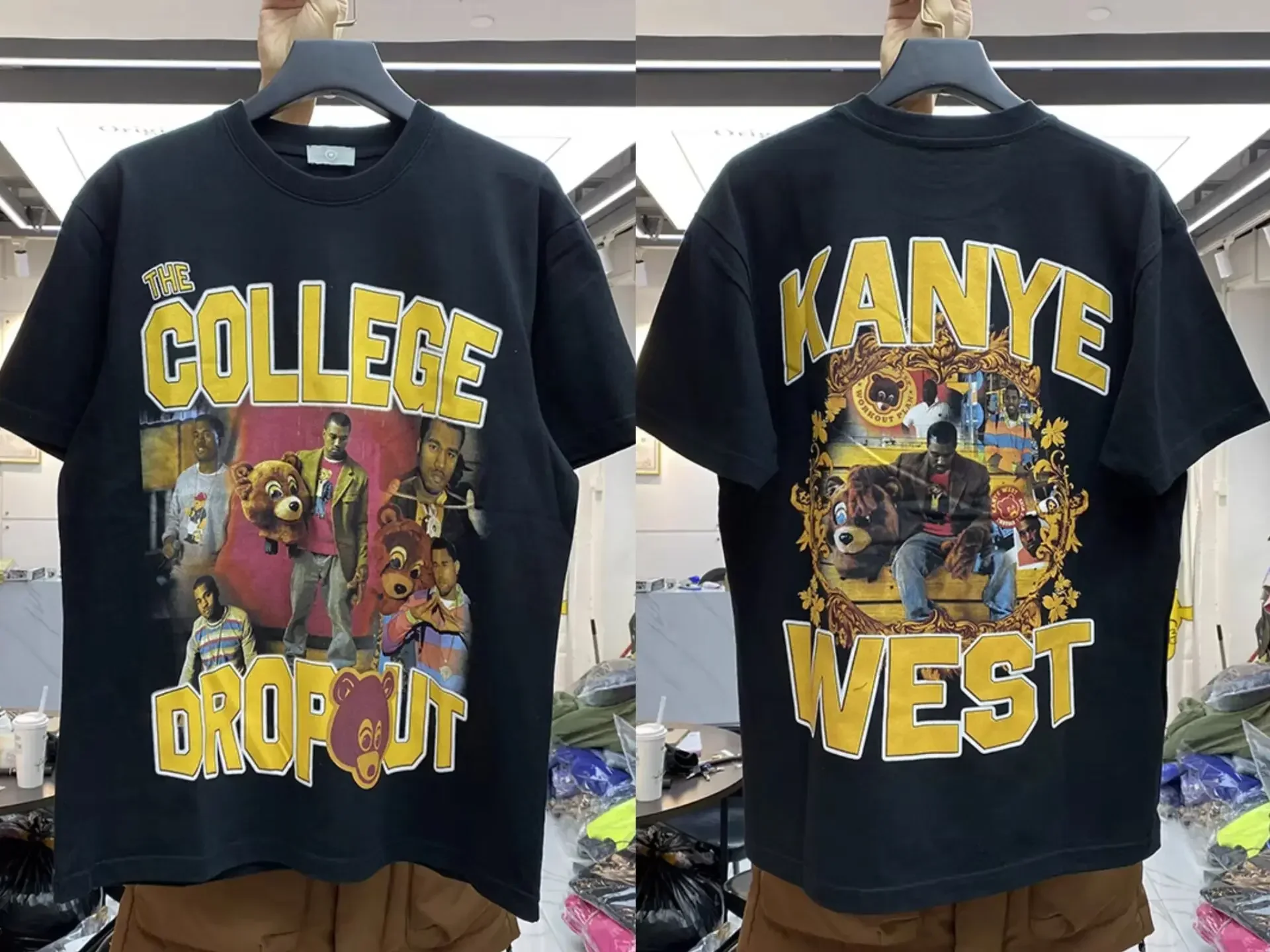 Best Famous Kanye The College Dropout Graphics Tshirt Women's Hip Hop Rap West Vintage T-shirts Male Casual T Shirt 4
