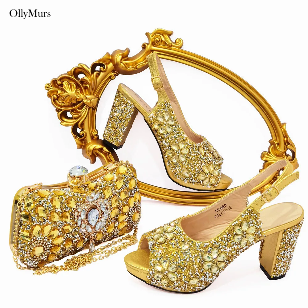 

Italian Design Sandal Shoes And Bag To Matching Set African Pumps Shoes And Bag Set For Party Nigerian Women Fashion Shoes