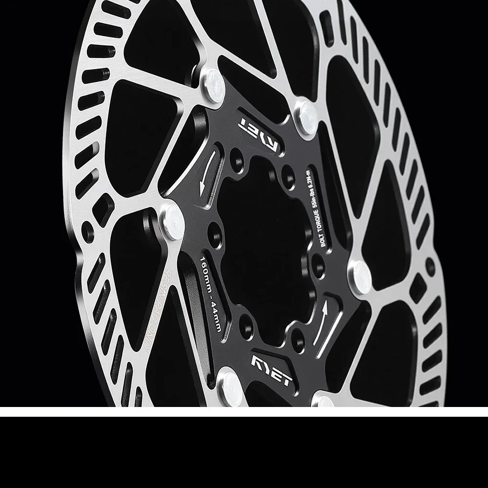 RYET Schwimmender Fahrrad-Scheibenbremsscheibe, 140 mm, 160 mm, 6 Bolzen und Mittelschloss, MTB, Edelstahl, für Mountainbike-Fahrrad-Fahrradteile – Detail 23