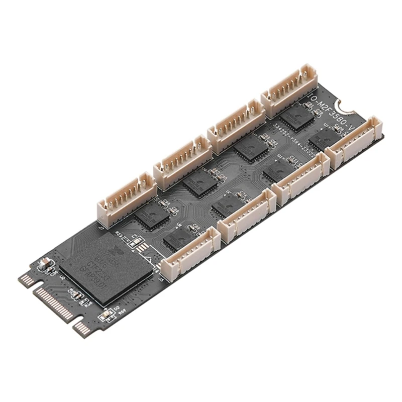 새로운 M2-8 포트 RS232 직렬 확장 카드 라이저 어댑터 지원 M2 NVME B+M 키 고성능 칩 EXAR 17V358-ABVK