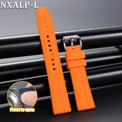 Premium FKM Fluoro Rubber Diving Sports Watch Band Bracelet, 20mm/22mm - 22mm (Orange)