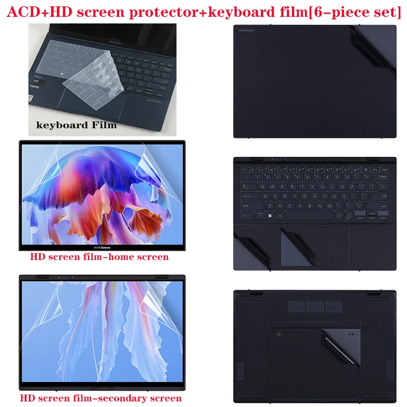 2024 2025년형 아수스 젠북 듀오 UX8406C 노트북 스킨 스티커 UX8406M 컴퓨터 본체 보호 필름 비닐 스티커 긁힘 방지