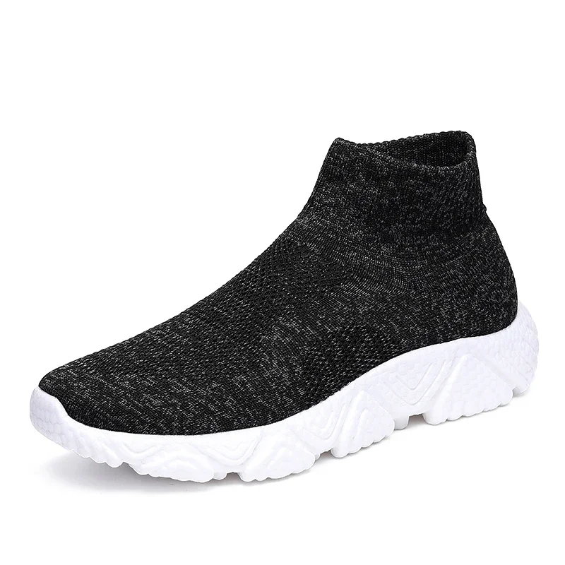 High Top Casual Shoes Outdoor Women Men Sneakers Breathable Sock Shoes for Dancing Running Slip on Mesh Plus Size 36-47